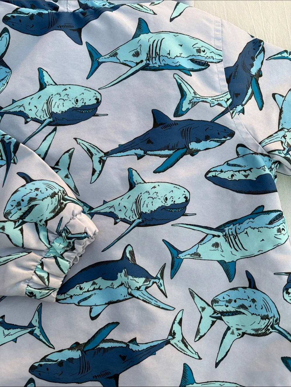 Carter's Boys Little Favorite Hooded Rain Jacket 18M Gray Blue Shark Print